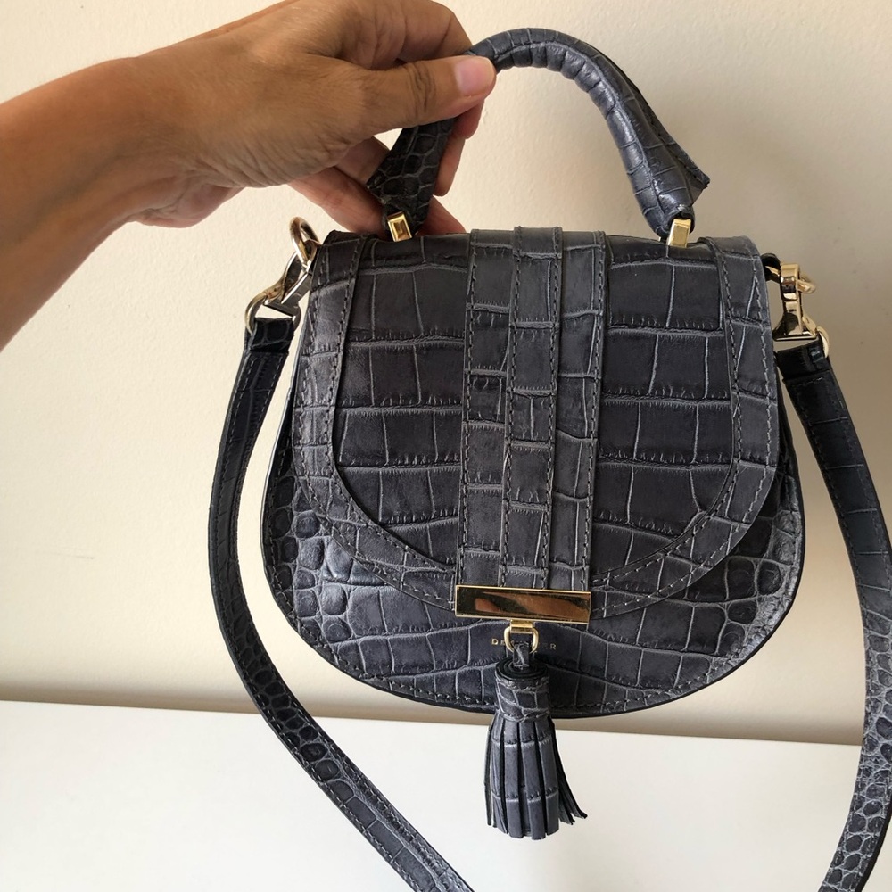 Demellier London The Venice Bag Blue Embossed Crocodile Leather Crossbody bag - Picture 4 of 13